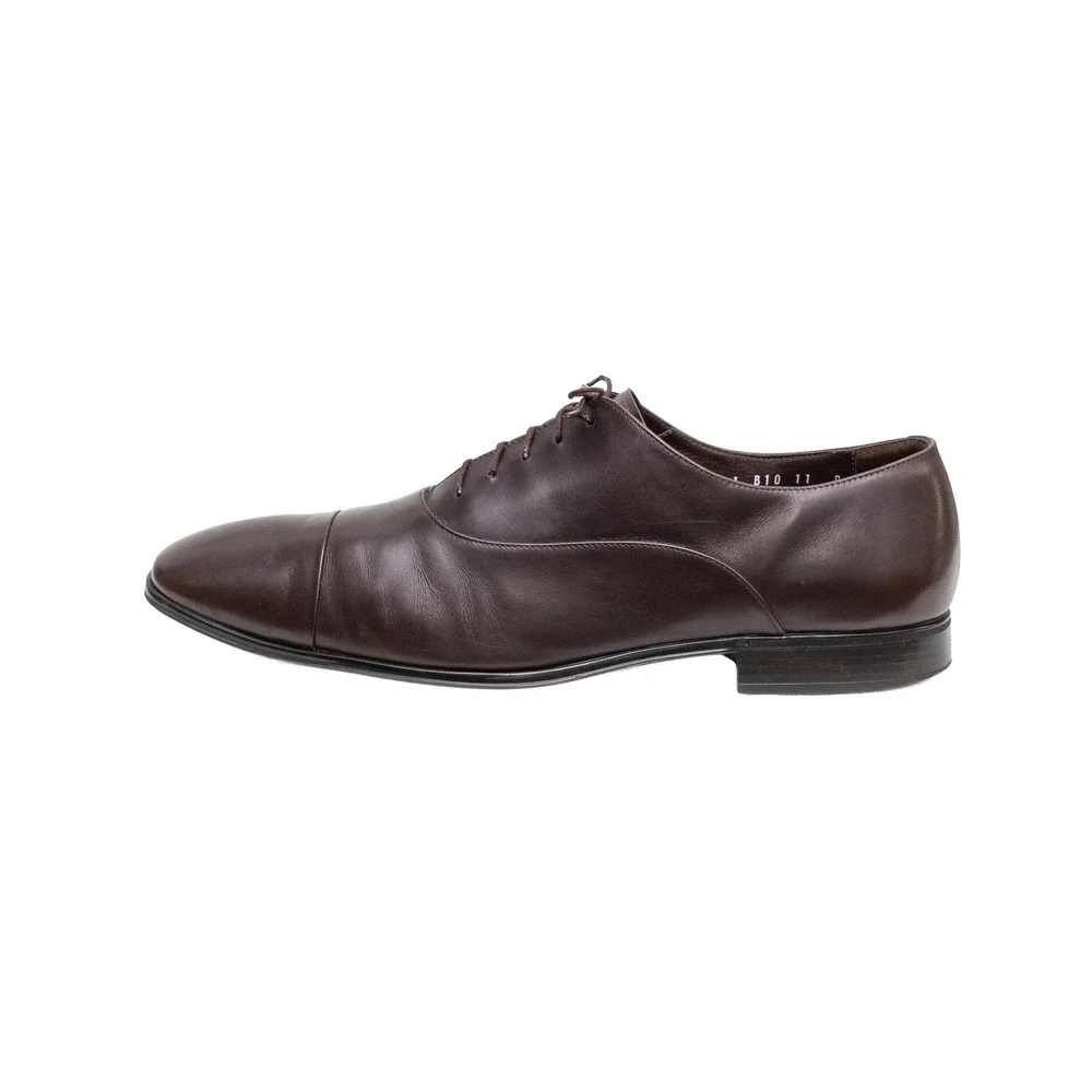 Salvatore Ferragamo Mens Brown Leather Cap Toe Oxford Dress Shoes 58591 Size 11D
